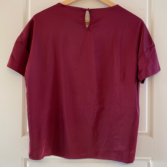 La Vie en Rose LUXURY EDITION Satin T-Shirt - Red Wine - Picture 9 of 11